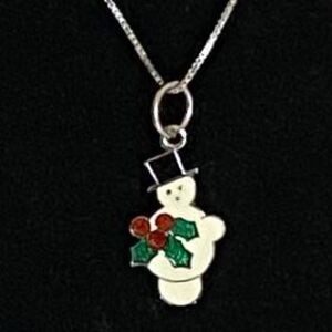 UG# 16” “Frosty The Snowman” Sterling 925 Silver Italian Necklace